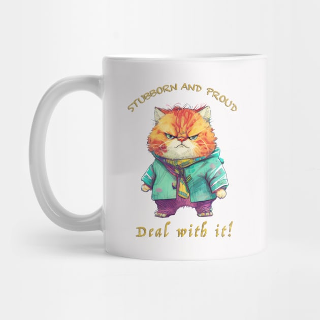 Cat Stubborn Deal With It Cute Adorable Funny Quote by Cubebox